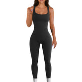 Sleeveless Vest Jumpsuit Thread Square Collar Hip Raise Slim Fit Jumpsuit